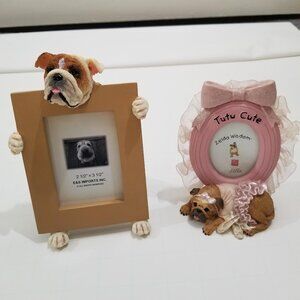 Bulldog picture frames (2 total)